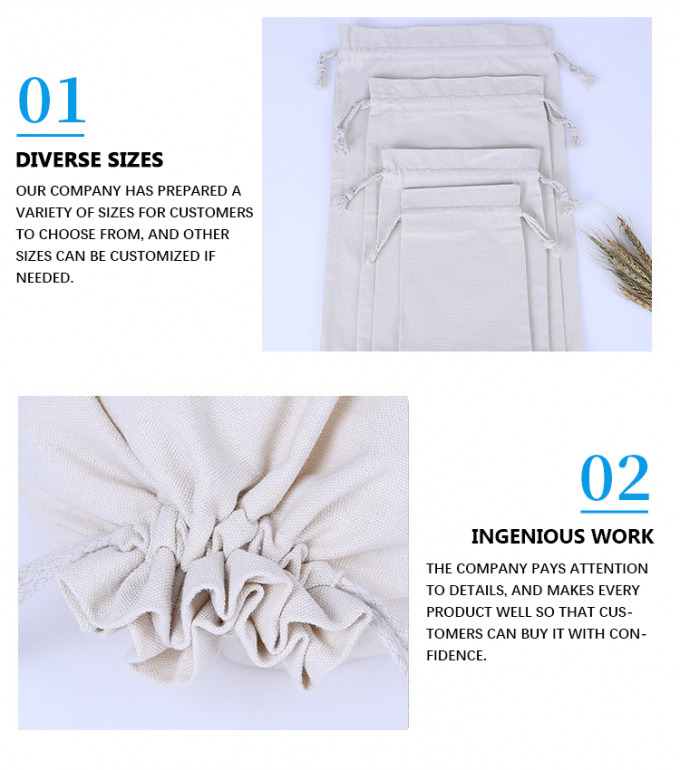 Borsa di tessuto di cotone di muslino colorato personalizzato 5