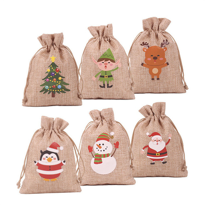 Un buon prezzo. Percorso di Natale personalizzato piccolo regalo Borsa a stringa di giubbotti di giuta in linea