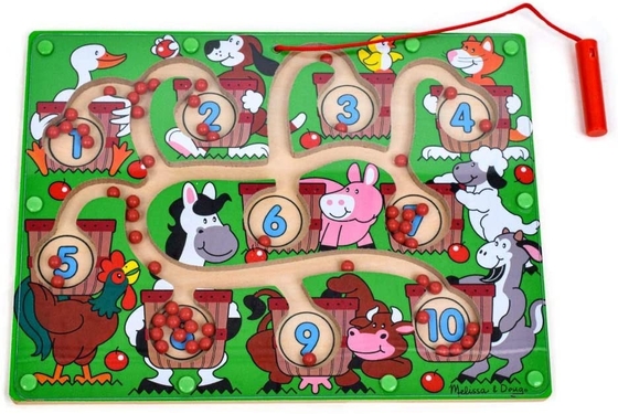 Un buon prezzo. Bambini legno Numero Magnetico Puzzle Labirinto Giocattoli Perla gioco da tavolo in linea