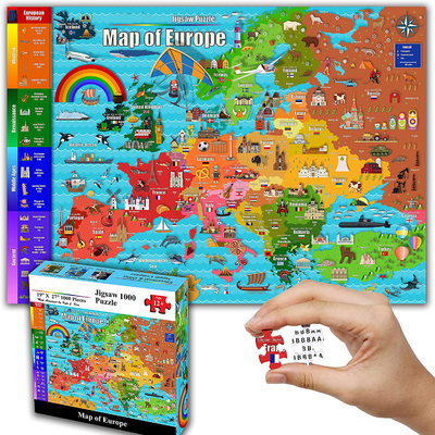 Un buon prezzo. Color Europe Map 1000 Piece Paper Puzzle Per Bambini 12+ Adolescenti Adulti Famiglie in linea