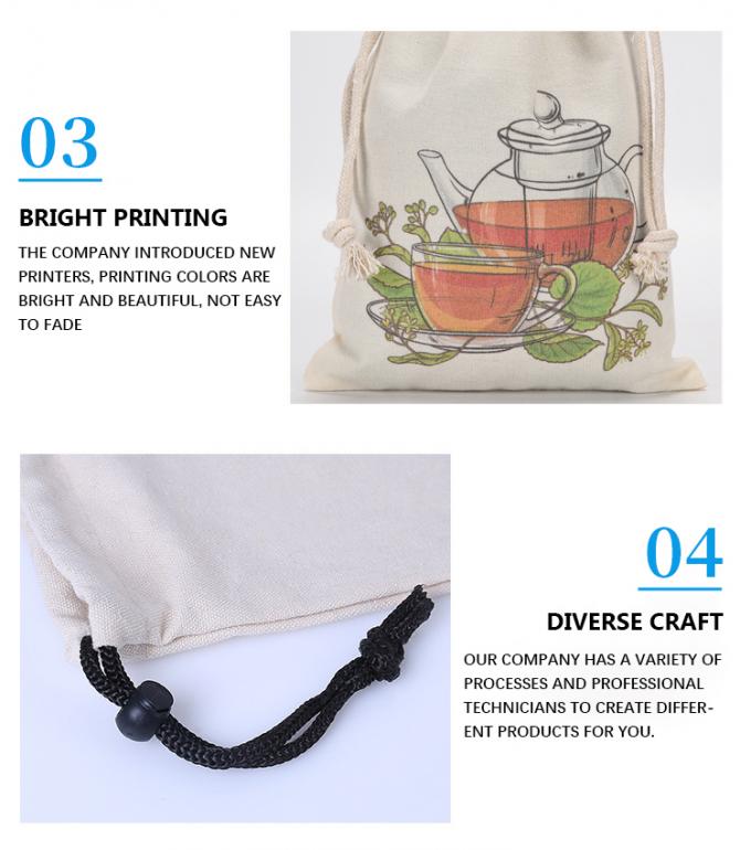 Borsa di tessuto di cotone di muslino colorato personalizzato 6