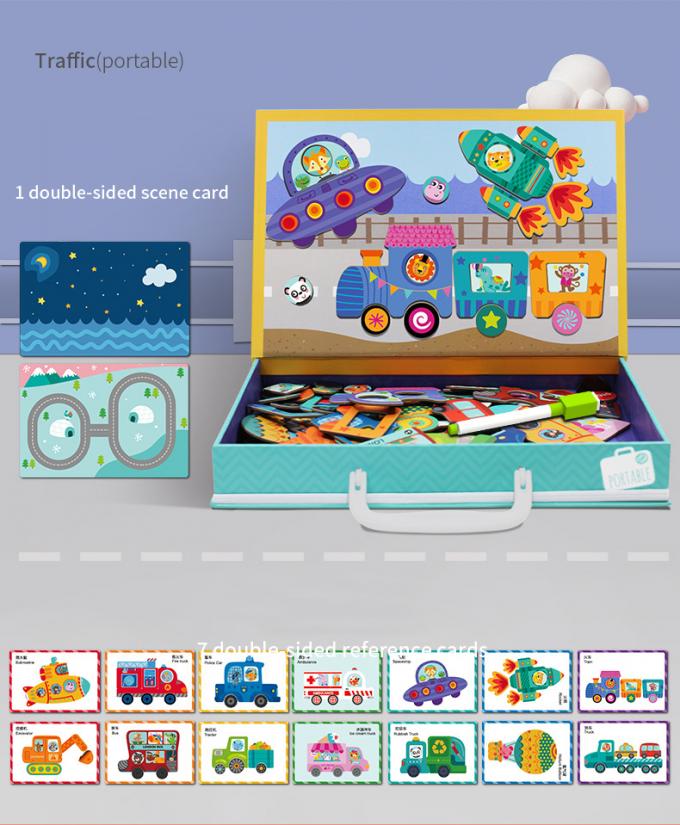Traffic Busy Magnetic Educational Jigsaw Puzzle Sticker per bambini 0