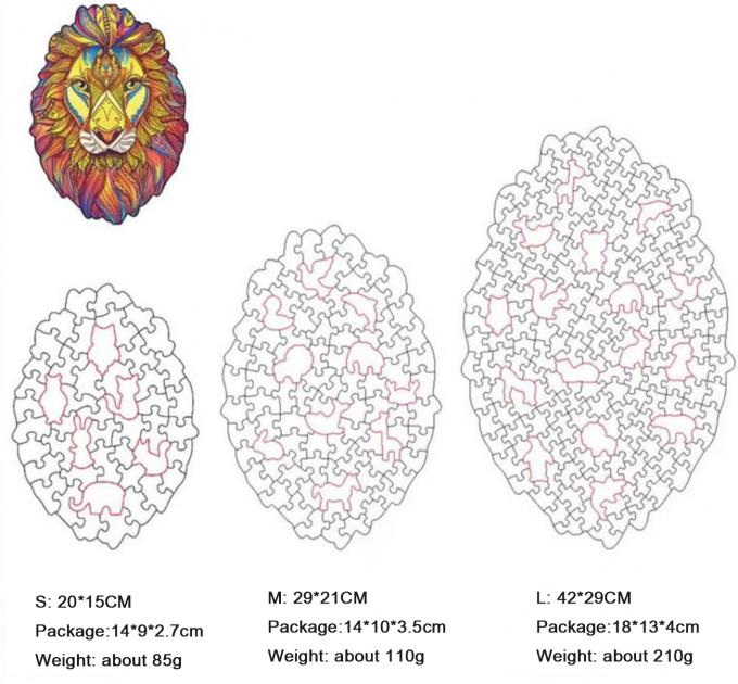 Misterioso leone puzzle di legno personalizzato regalo per adulti bambini 2