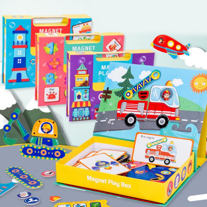 OEM Educational Magnetic Puzzle Box Traffic Theme per bambini di 2 anni 3