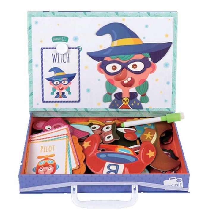 ECO Bambino Giocattoli Educativi in Legno Magnetico Faccia Divertente Puzzle Per 2 Anni 1