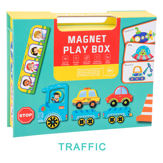 OEM Educational Magnetic Puzzle Box Traffic Theme per bambini di 2 anni 0