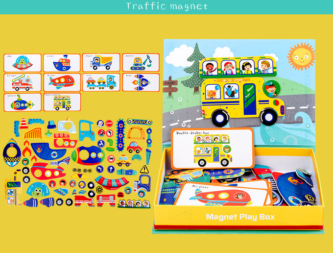 OEM Educational Magnetic Puzzle Box Traffic Theme per bambini di 2 anni 1