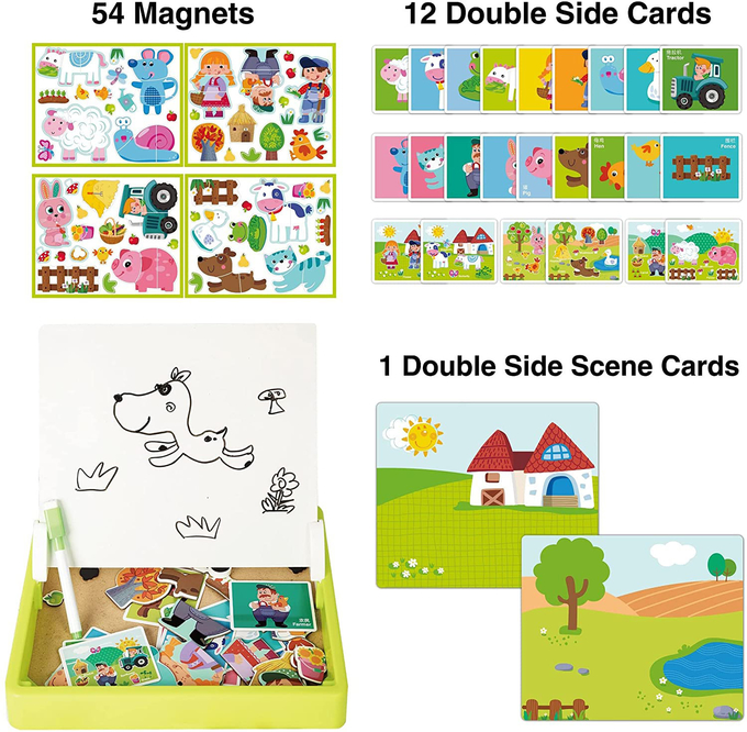 Giocattoli per bambini personalizzati Legno Magnetico Puzzles Puzzles per bambini di 4 anni 65pcs 0