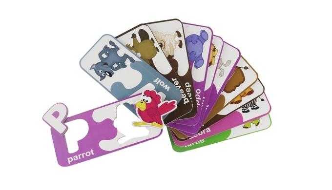 Carta didattica per bambini Eco Puzzle Animali Alfabeto abc Carte di abbinamento Per bambini di 3 anni e più 0