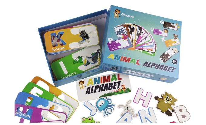 Carta didattica per bambini Eco Puzzle Animali Alfabeto abc Carte di abbinamento Per bambini di 3 anni e più 1