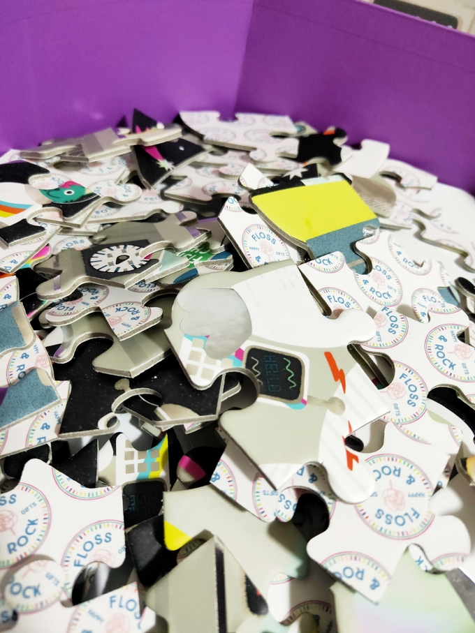 100 pezzi bambini in età prescolare puzzle in carta a forma di gigante 3 in 1 stazione spaziale 18 x 18,5 pollici 0