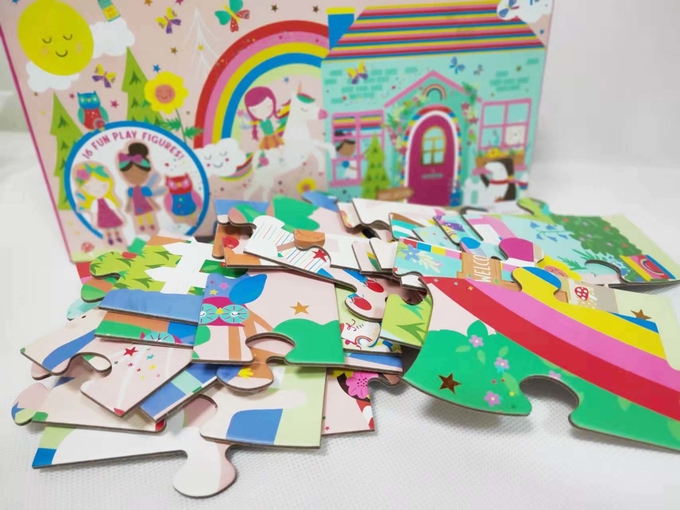 60pcs Rainbow Fairy Cardboard Puzzle Puzzle Grande Pezzo Puzzle Con Figure Di Gioco Pop Out 1