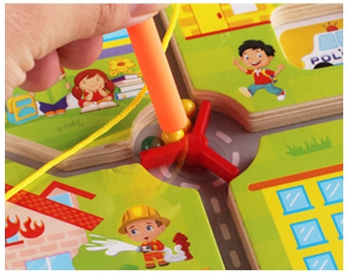 Bambini Traffico della città Legno Magnetico Labirinto Puzzle Giocattoli didattici 1