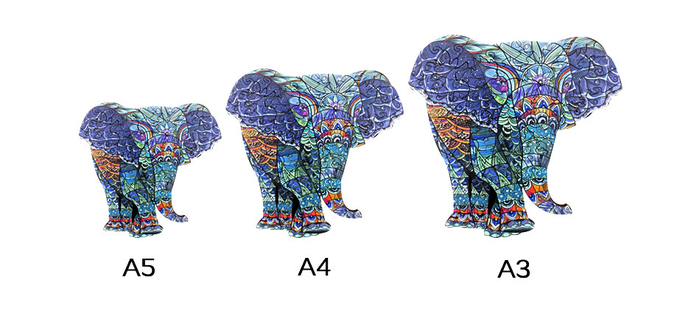 Pavimento colorato a forma di animale Legno elefante puzzle per bambini di 3 anni 0