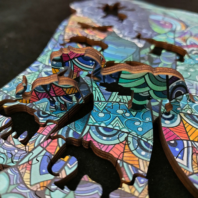 Pavimento colorato a forma di animale Legno elefante puzzle per bambini di 3 anni 1